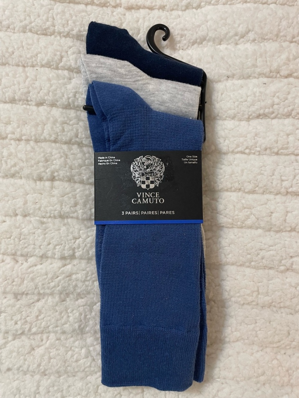 Vince Camuto Men's Blue and Gray Dress Crew Socks - 3 Pair Pack